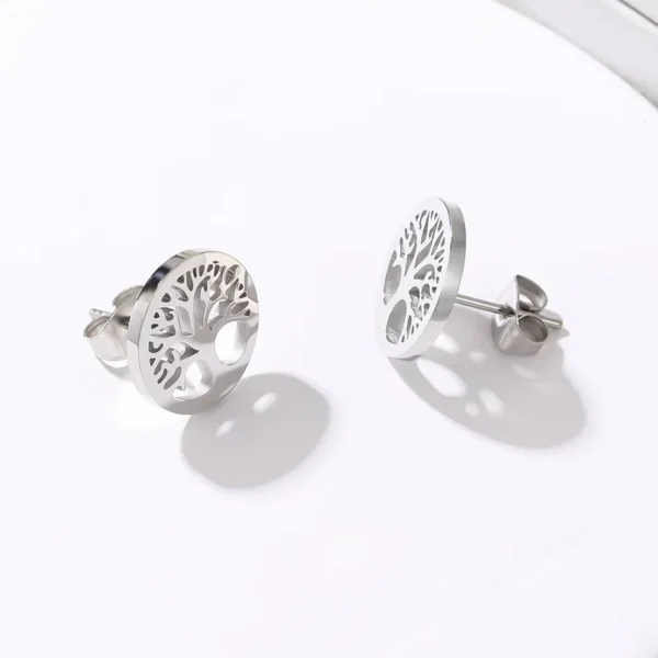 Stainless steel earrings, vintage wealth tree, fashionable earrings, classic and minimalist women's earrings - zinifashion 36 - Image 4