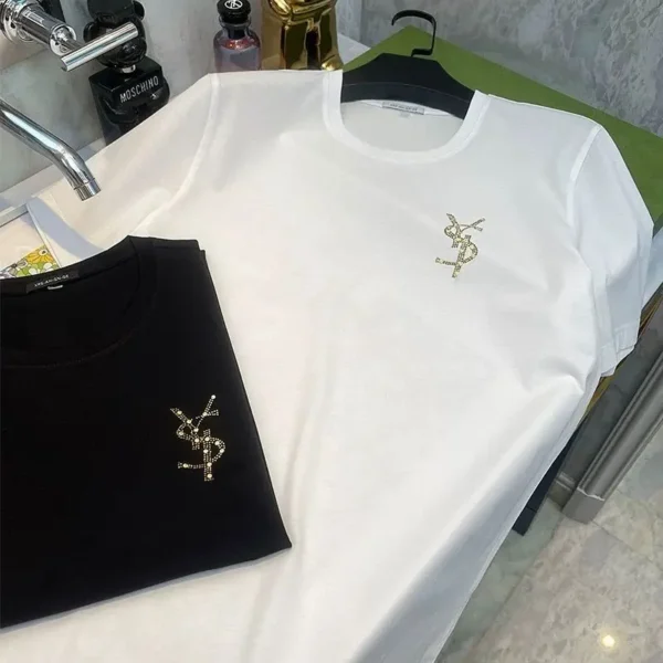 Summer men's mercerized cotton short-sleeved T-shirt high-quality big-name English exquisite fashion trend slim-fitting tide t - zinifashion 200574005 - Image 2