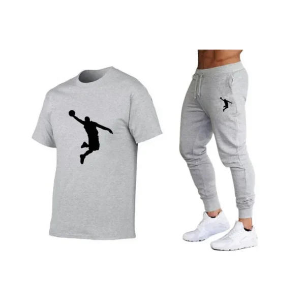 2025Hot-Selling Summer T-Shirt Pants Set Casual Brand Fitness Jogger Pants T Shirts Hip hop Fashicon Men'sTracksuit . - Image 3