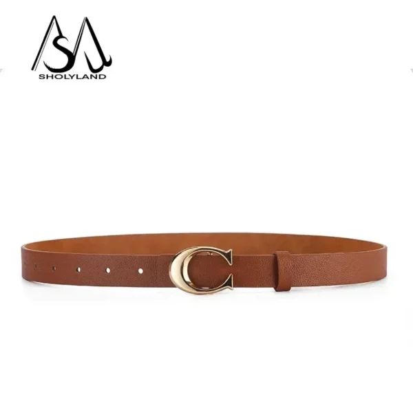 2023 Trendy Women's Belt Fashion Alloy Moon Button Multi Color Leather Thin Belt Versatile Daily Jeans Decoration - zinifashion 200000297 - Image 6