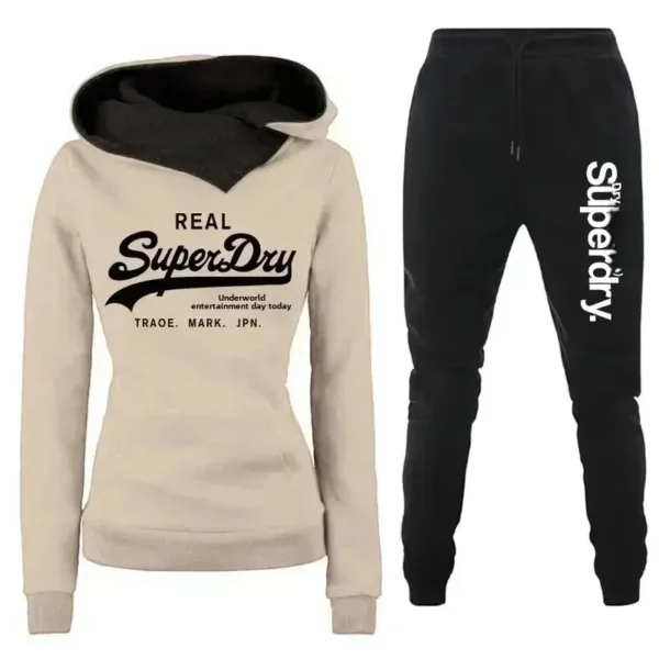 New Casual Sportswear Set for Women Heartbeat Frequency Print Hoodie Sweatshirt Trendy Clothing Spring Autumn Winter - Image 3