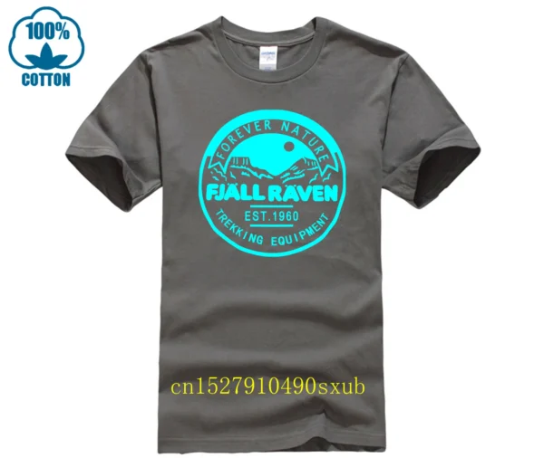 Fjall Forever Nature Badge Raven T-shirt Pop Trend Splicing Best Seller Tee . - Image 4