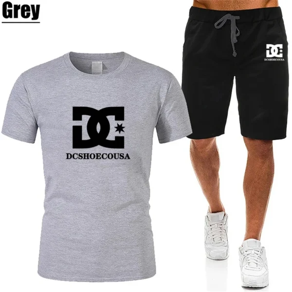 2024New Men's T-shirt Sets Fashion Casual Tee Shorts Running Suit for Man Summer Harajuku Male Streetwear Tops Clothes Tracksuit - Image 4