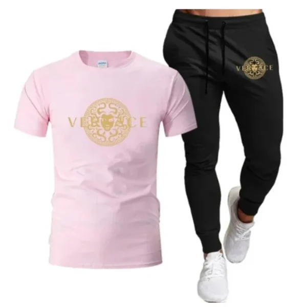 Men's Printed Fitness Tshirt and Pants Set, Urban Tracksuit, Men's Running Wear, Intel Suit . - Image 3