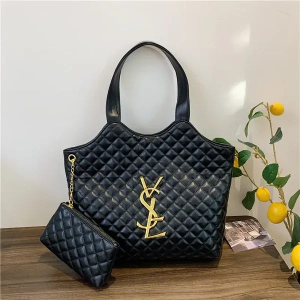 2025 Summer Large Shoulder Tote Bag - Quilted Stitch Padded Design with Popular Insert Pocket, Spacious Euro-American Fashion - Image 2