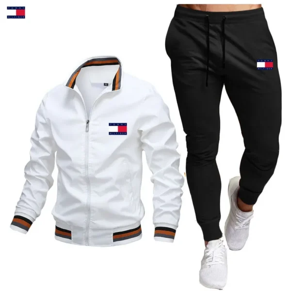 Men's Casual Stand Collar Jacket Pants Set Coach Style Spring Autumn New Arrival Comfortable Breathable Fashionable Clothing - Image 5