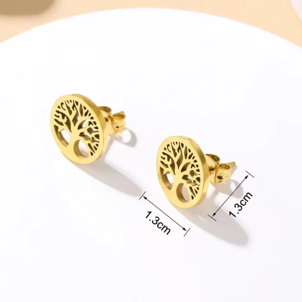 Stainless steel earrings, vintage wealth tree, fashionable earrings, classic and minimalist women's earrings - zinifashion 36 - Image 5