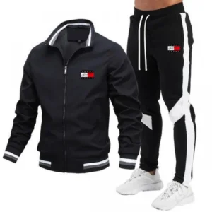 New Hot Sale Of The Season Men's Casual Pilot Jacket Set High Quality Patchwork Leisure Suiting Pants Premium Jacket Ensemble fr