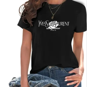 Luxury brand Brand Fashion Alphabet Printed Crew Neck Clothing Short Sleeve T-Shirt Trend Women's Summer