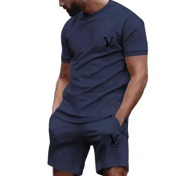 Summer Sportswear Suit Men'S Fashion Two-Piece Sports Fitness Running Casual Quick Drying Short Sleeved Shorts Set For Men. - Image 6
