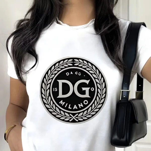 2025 D-G Women's T-Shirt Short Sleeve Cotton Tees High Quality Luxury Brand T-shirt Unisex Streetwear Y2k Clothes Summer Tops - zinifashion 201768104 - Image 2