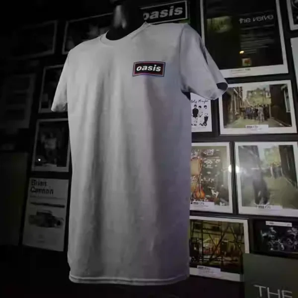 2025 New Oasis Rock Band Vintage American Retro Loose Men's and Women's Straight Spray Short-sleeved T-shirts - zinifashion 200000343