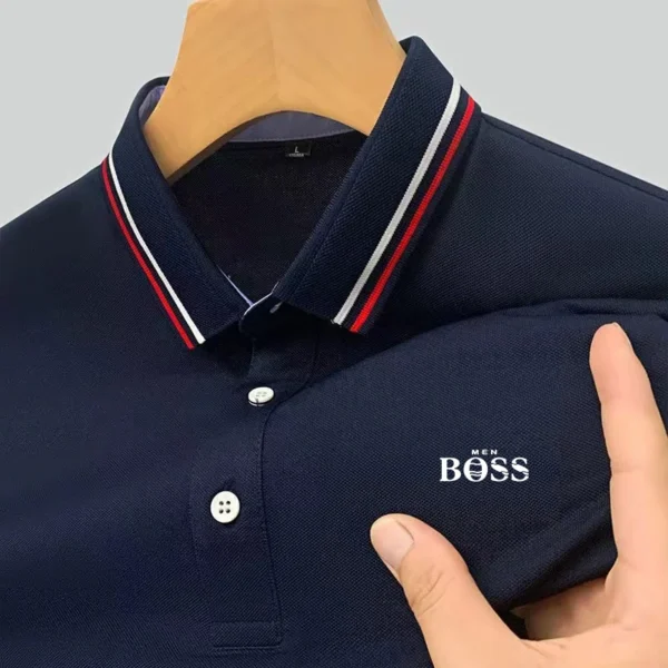 men's short sleeved polo shirt fashionable and high-quality branded printed T-shirt high-end casual business T-shirt Clothing - Image 4