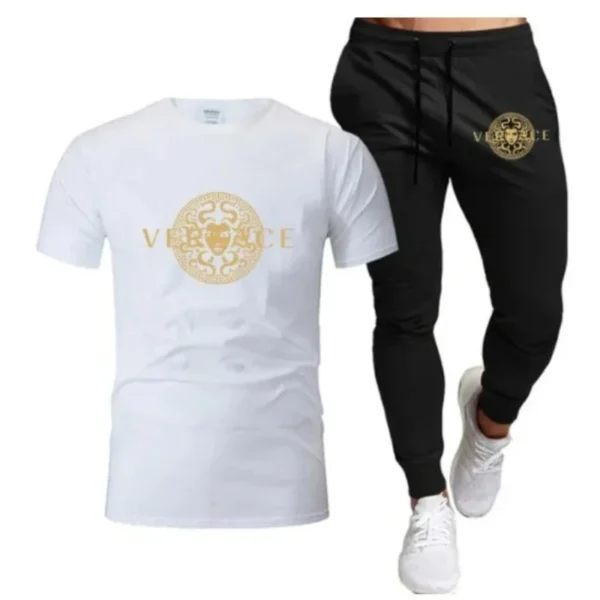 Men's Printed Fitness Tshirt and Pants Set, Urban Tracksuit, Men's Running Wear, Intel Suit . - Image 5