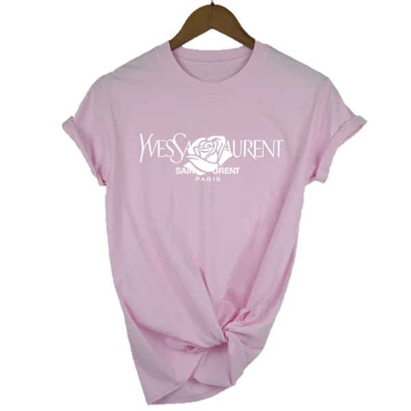 Luxury brand Brand Fashion Alphabet Printed Crew Neck Clothing Short Sleeve T-Shirt Trend Women's Summer - Image 3