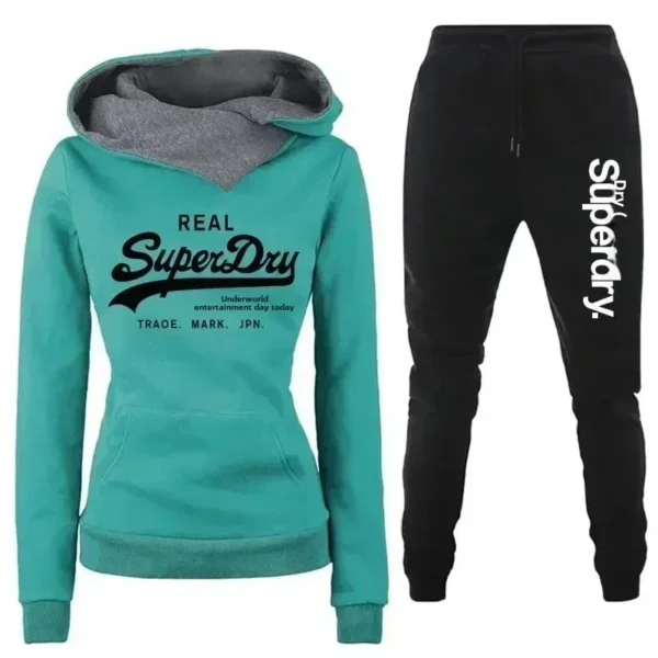 New Casual Sportswear Set for Women Heartbeat Frequency Print Hoodie Sweatshirt Trendy Clothing Spring Autumn Winter - Image 4