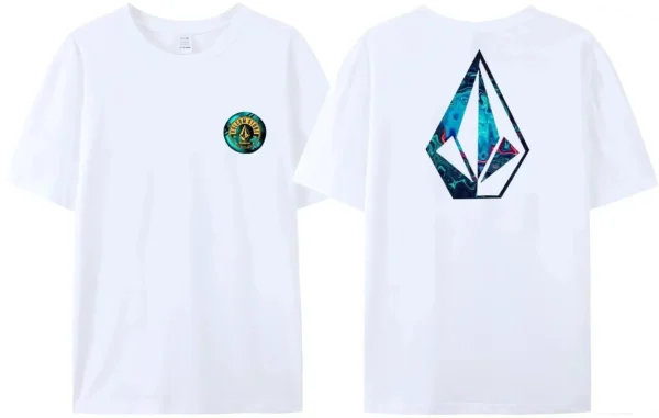 Volcom Obsidian T-shirt Women's Men's Clothing Cotton Short Sleeve Top Summer Fashion High Quality Crewneck T-shirt - zinifashion 201355758 - Image 2