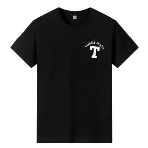Summercottonshort sleeved T-shirtwithsmall picture,etter printroundneck heavyweightmen's printloosecasualtrendybrandtopversatile - zinifashion 200000343