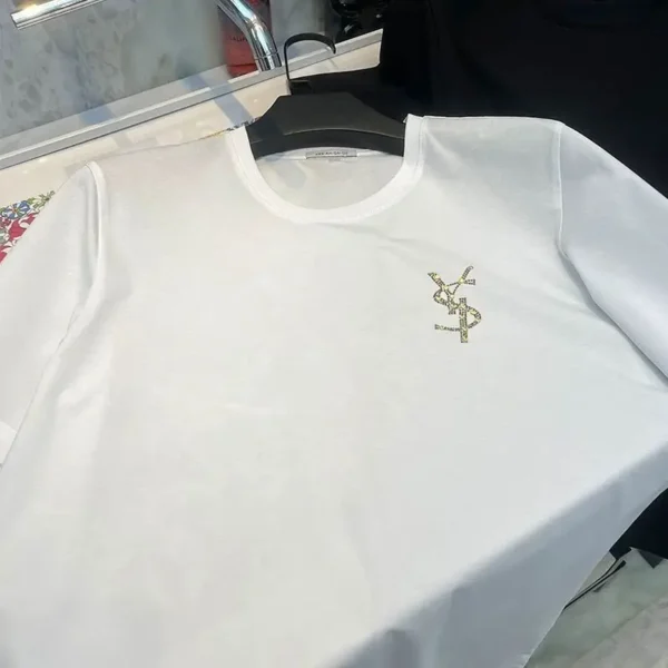 Summer men's mercerized cotton short-sleeved T-shirt high-quality big-name English exquisite fashion trend slim-fitting tide t - zinifashion 200574005 - Image 3