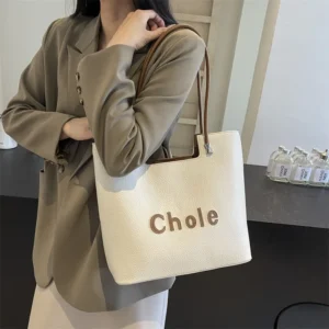 2025 Bold Typography Tote Bag, Color Blocking Crossbody & Top Handle Spacious Casual Bag for Women