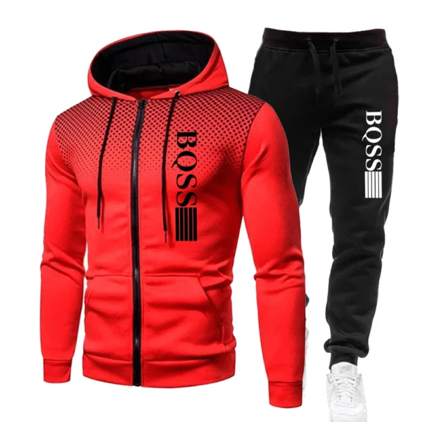 Men Clothing Spotted Sweatshirt Suit Hoodie and Pants Suit Mens Fashion Suits Men's Winter Clothes New Two Piece Set - Image 4