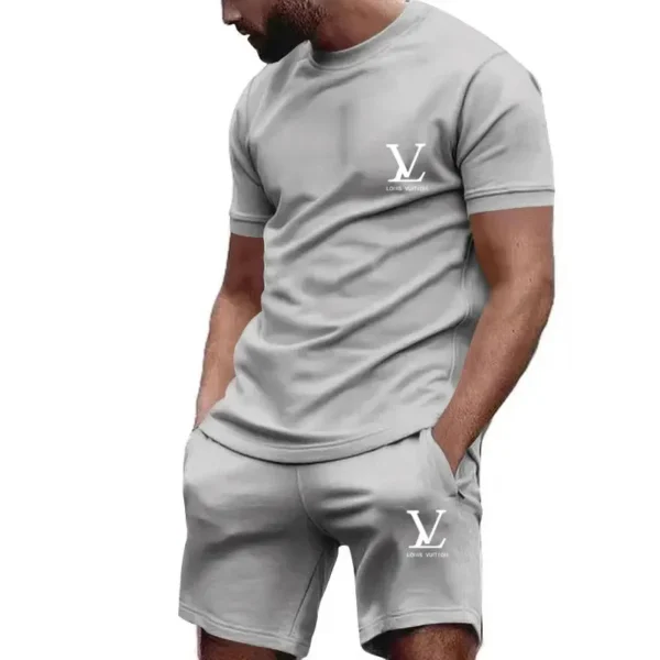 Summer Sportswear Suit Men'S Fashion Two-Piece Sports Fitness Running Casual Quick Drying Short Sleeved Shorts Set For Men. - Image 4