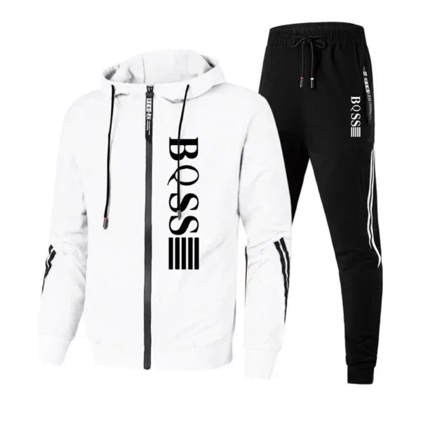Mens Tracksuits Casual Sweatpants Printing Zipper Hooded Sweatshirt Fashion Versatile Coat Outdoors Jogging Sports Clothing 2025 - Image 3