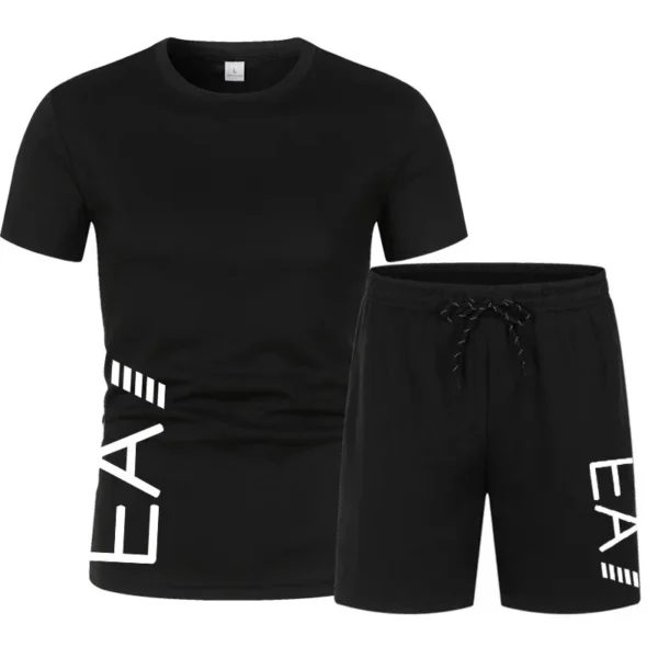 New Men's Clothing Summer Sports Suit Comfortable Breathable Mesh Running Sets Jogging Fitness Tracksuit Men Training Jersey