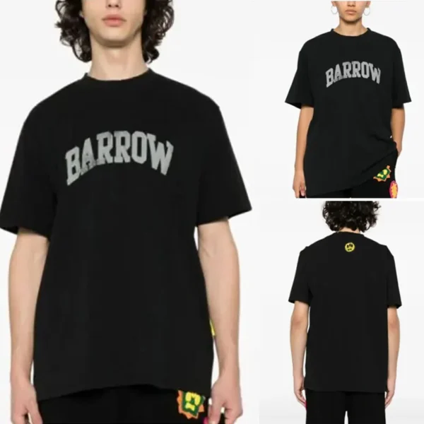 2025 Summer 100% cotton barrow Men's T-shirt top Short sleeve Women's T-shirt Casual shopping high quality clothing brand print .