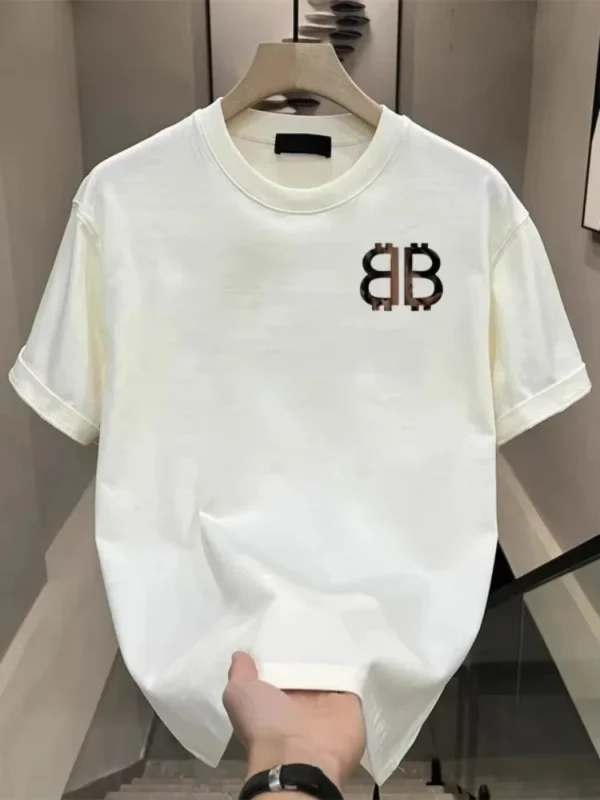 Women's 2024 New American Trend Letter Pattern Printed Short Sleeve Breathable Casual Street Style Cotton T-Shirt Couple Jacket - Image 2