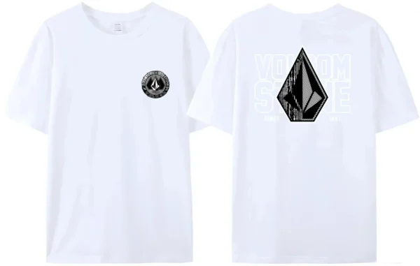 Volcom Obsidian T-shirt Women's Men's Clothing Cotton Short Sleeve Top Summer Fashion High Quality Crewneck T-shirt - zinifashion 201355758