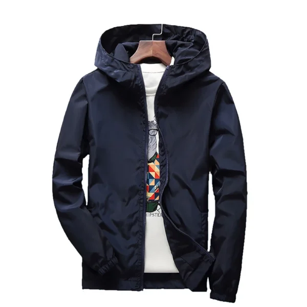 2025 new sports jacket with casual and trendy fabric, comfortable, lightweight, cool, hat wearing, zipper cycling wear - zinifashion 200000343