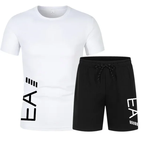 New Men's Clothing Summer Sports Suit Comfortable Breathable Mesh Running Sets Jogging Fitness Tracksuit Men Training Jersey - Image 2