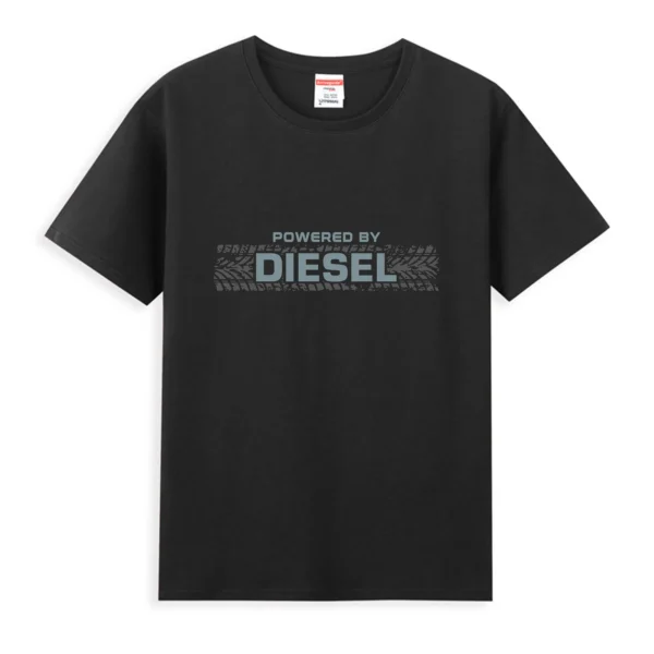 2024 Men T Shirt Casual Powered By Diesel T-shirt Graphic Oversized Sports Tops Breathable Comfortable Streetwear S-3XL Cool Tee.