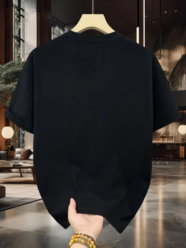 Men's Summer 100 Cotton Fashionable Casual Loose Plus Size Shark Pattern Printed Sports Round Neck Short Sleeved T-shirt Top - zinifashion 200000343 - Image 4