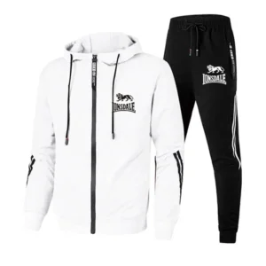 Mens Tracksuit Printing Zipper Hooded Sweatshirt+Slim Sweatpants Set Simplicity Casual Jogging Clothing Fashion Jacket Coat Suit - zinifashion 200000343