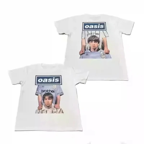 Cotton High Quality Harajuku Oasis Band Rock T-Shirt Retro Punk Short Sleeve Men's and Girls Cotton Summer Short Sleeve - zinifashion 201768104 - Image 2