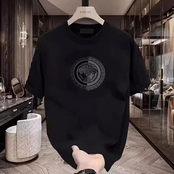 2025 Summer Fashion Warrior Shark Print Fashion Pure Cotton Men's and Women's Casual Round Neck Short Sleeved T-shirt - Image 2