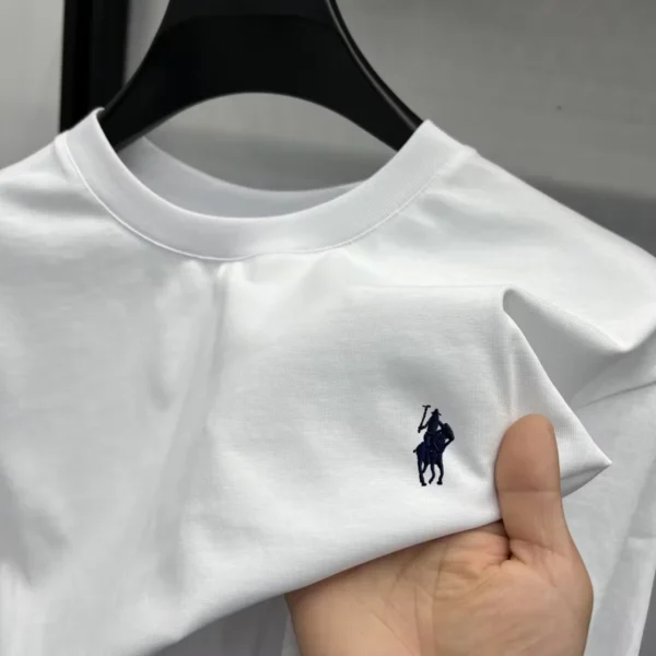 100% pure cotton short sleeve round neck men's T-shirt hot selling luxury brand summer exquisite pony embroidery breathable top - zinifashion - Image 2