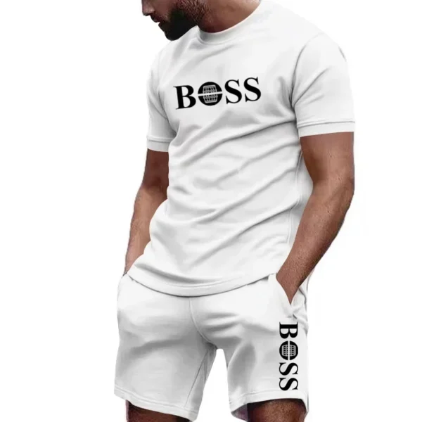 Men's two-piece sportswear, short sleeved T-shirt and pants set, running and fitness sportswear, summer 2024, big discount, 2024 - Image 5
