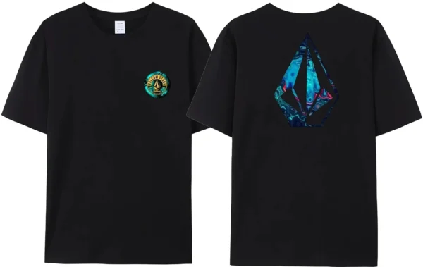 Volcom Obsidian T-shirt Women's Men's Clothing Cotton Short Sleeve Top Summer Fashion High Quality Crewneck T-shirt - zinifashion 201355758 - Image 4