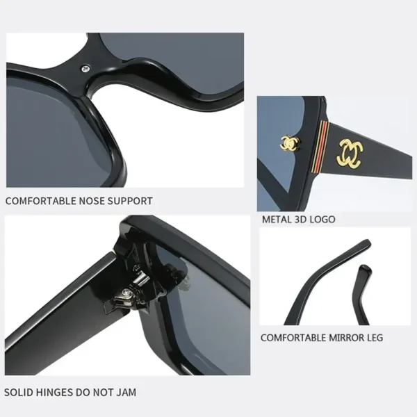2024 Women's Retro Glasses Oversized Driving glasses Luxury brand Designer Sunglasses UV400 Women's Gradient Shade Oculos De Sol - Image 6