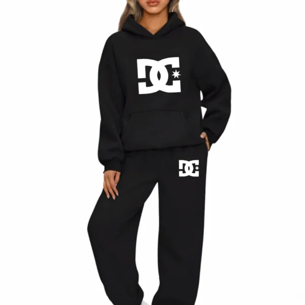 Women Tracksuit Printing Hooded Sweatshirt Sweatpant Versatile Casual Jogging Pullovers Sport Trousers Outfits S-3XL - Image 3