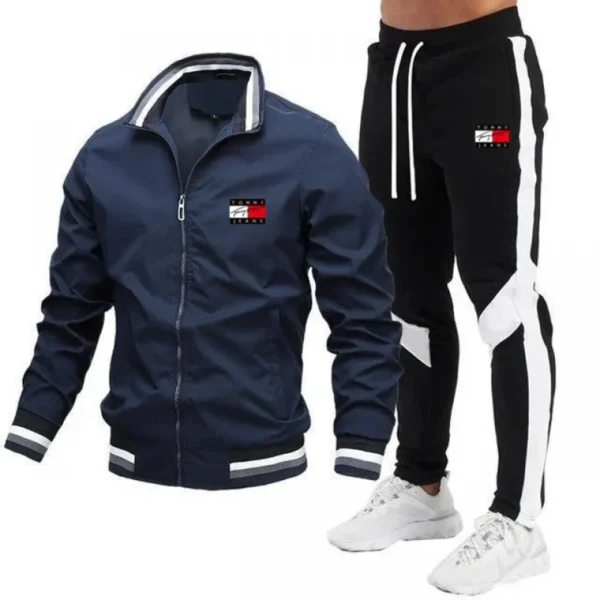 New Hot Sale Of The Season Men's Casual Pilot Jacket Set High Quality Patchwork Leisure Suiting Pants Premium Jacket Ensemble fr - Image 5