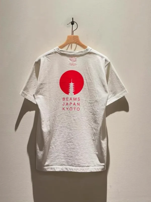 BEAMS JAPAN KYOTO PRINT T-SHIRTS Mt. Fuji 25SS Short-sleeved T-shirt with Small Red Rope Sevenfold Short Sleeve Tee Shirt - Image 2
