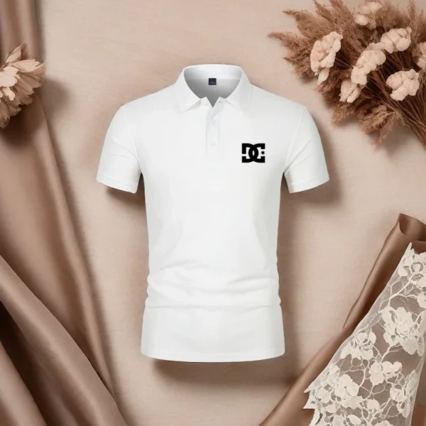 Summer New Men Casual Sports Solid Color Polo Shirt Trendy Brand Printed T-shirt Top Simple Fashion Collar Business Work Clothes - zinifashion 200000343 - Image 6