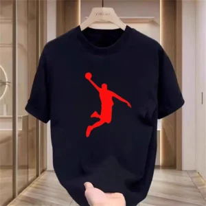 New Creative Luxury Men's High Quality Summer Printed Jordan T-shirt Cotton Casual Personality Y2K Children's Crewneck Top