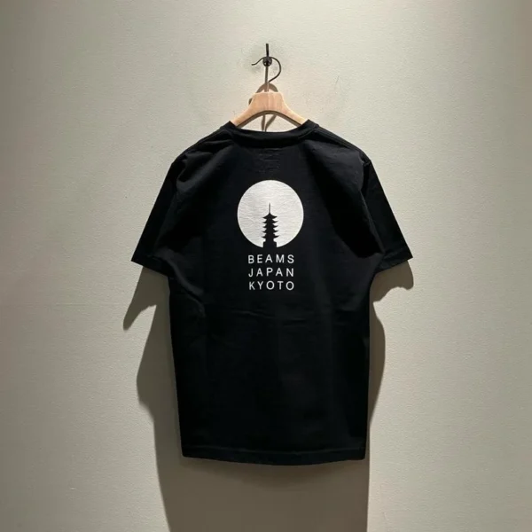 BEAMS JAPAN KYOTO PRINT T-SHIRTS Mt. Fuji 25SS Short-sleeved T-shirt with Small Red Rope Sevenfold Short Sleeve Tee Shirt