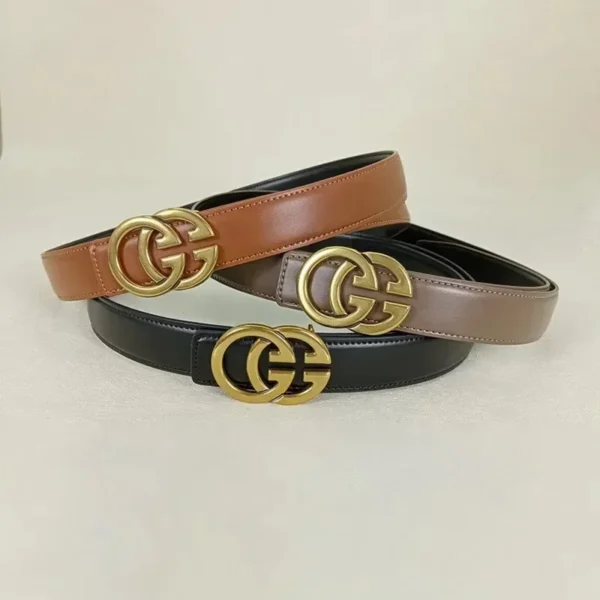 GG fashion cowhide real leather belt for women luxury desiner Unisex men's belt elegant girdle belt female jeans waistband - zinifashion 200000297 - Image 2