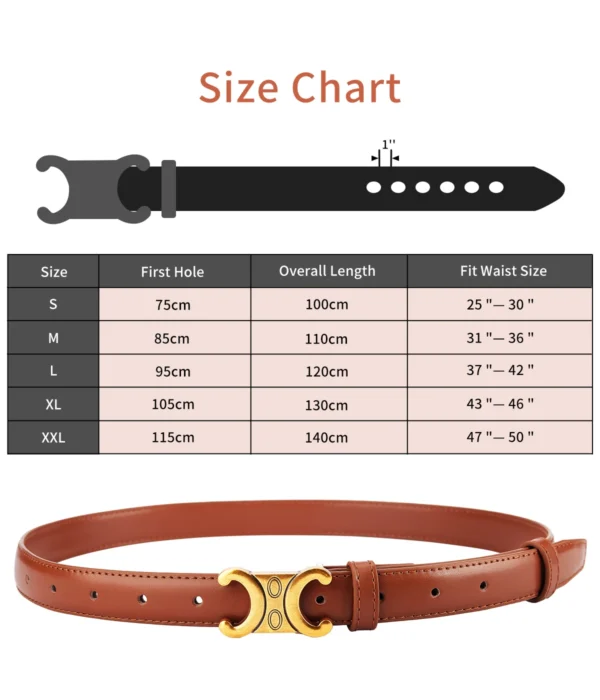 2PCS Fashion Women Genuine Leather Belts High Quality Gold Buckle Best Matching Dress Jeans Belts for women - zinifashion 200000297 - Image 6